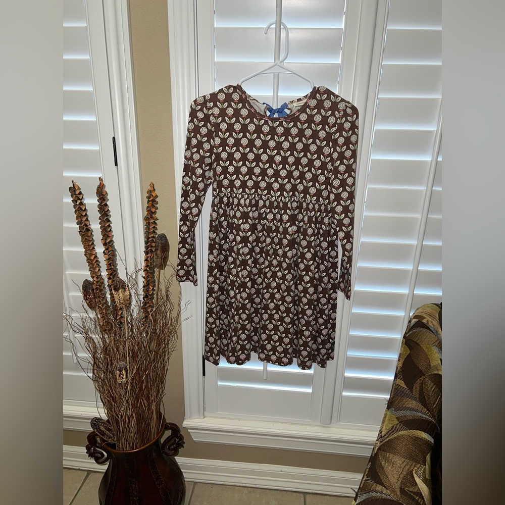 Matilda Jane Size 10 Fields Perfect Day Lap Dress Brown‎ Long Sleeves